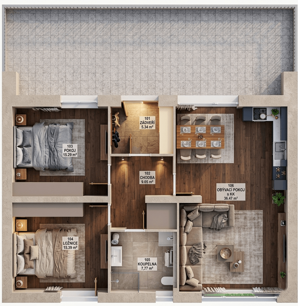 Půdorys Double Modern